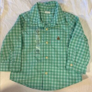 GAP Mint Green Gingham Button-Down Shirt